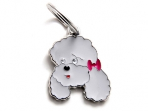 תג שם כלב פודל אפור POODLE GREY