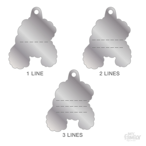 תג שם כלב פודל אפור POODLE GREY