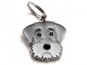 תג שם כלב שנאוצר אפור SCHNAUZER GREY