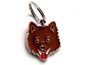 תג שם כלב שפיץ איטלקי חום RED ITALIAN SPITZ