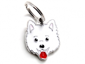 תג שם כלב שפיץ איטלקי לבן WHITE ITALIAN SPITZ