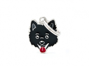 תג שם כלב שפיץ איטלקי שחור BLACK ITALIAN SPITZ