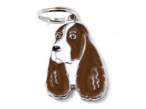 תג שם כלב ספרינגר ספניאל אנגלי חום לבן SPRINGER SPANIEL