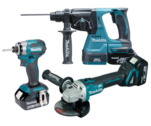 סט 3 כלים נטען 18V עם 3 סוללות 5Ah ומטען – DLX3189AT1 – Makita
