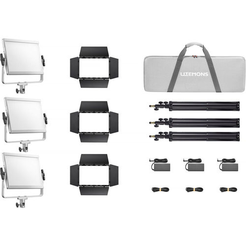 סט 3 פנלי לד מקצועים Godox Litemons LP1200R RGB LED Light Panel