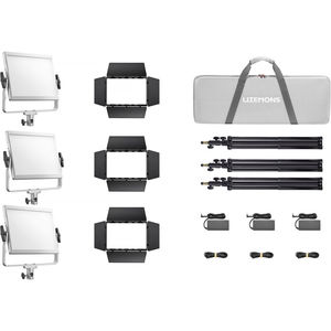סט 3 פנלי לד מקצועים Godox Litemons LP1200R RGB LED Light Panel