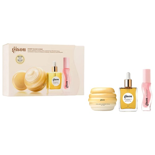 ערכת שיער ושפתיים של גיסו Gisou  Honey Glow Icons Hair & Lip Set