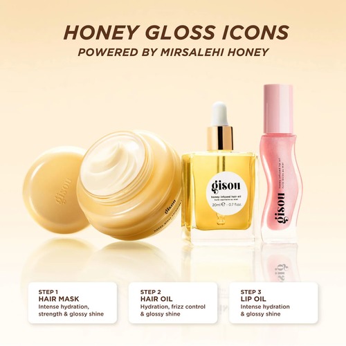 ערכת שיער ושפתיים של גיסו Gisou  Honey Glow Icons Hair & Lip Set