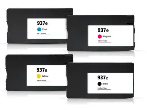 סט ראשי דיו תואמים HP 937e (שחור ל-2,500 דפים, כל צבע 1,650 דפים)