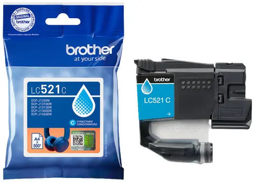 ראש דיו תואם כחול Brother LC-521C (500 דף)