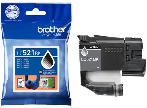 ראש דיו תואם שחור Brother LC-521BK (500 דף)