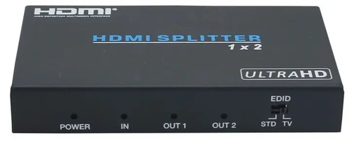 מפצל HDMI 2.0 מוגבר ל-2 מסכים בו זמנית, תומך 4K@60Hz 4:4:4 + HDCP2.2 HDSP02V2