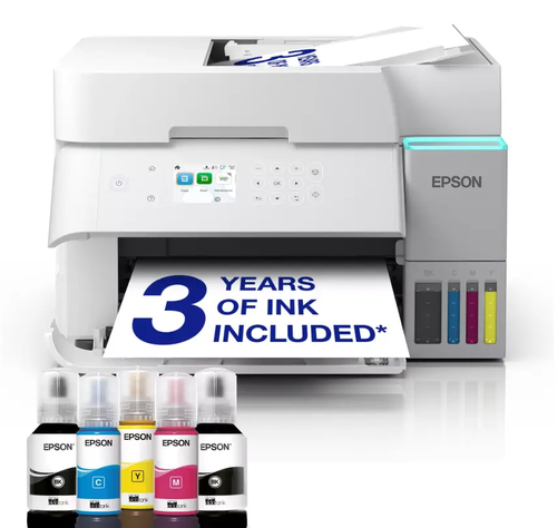 מדפסת הזרקת דיו משולבת Epson EcoTank L6376 - ללא פקס - צבע לבן