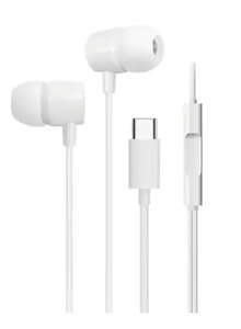 אוזניות כפתור+ מיקרופון חיבור K-L116 TYPE C צבע לבן GPLUS
