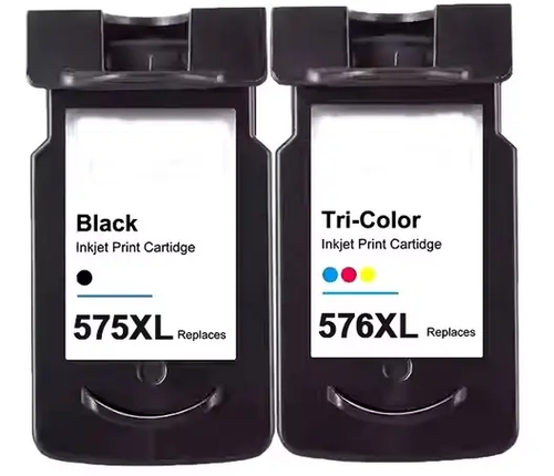 סט ראשי דיו תואמים CANON 575XL 576XL (כמות בצבע 300 דפים, כמות בשחור 400 דפים)