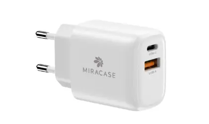 מטען קיר 20W + כבל USB-C דגם MWC20PQ2 מבית Miracase