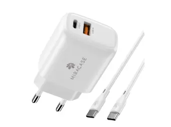 מטען קיר 20W + כבל USB-C דגם MWC20PQ2 מבית Miracase