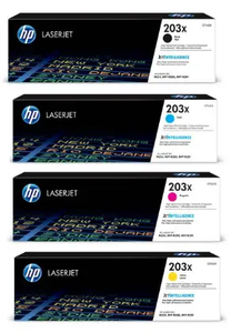 סט טונרים מקוריים HP CF540X-CF543X 203X(תפוקת דפים בשחור 3,200 דף, בצבע 2,500 דף)