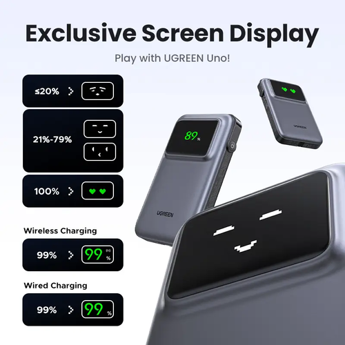  סוללת גיבוי UGREEN UNO 10000mAh PD 30W טעינה מהירה וקומפקטית UGREEN PB572 45327 