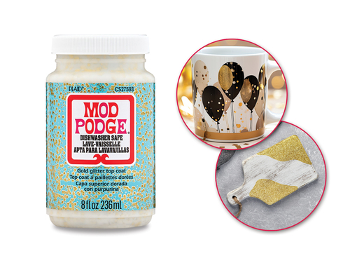 לכה/דבק רב תכליתי Mod Podge בגימור נצנצים זהובים 236 מ