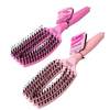 מברשת finger brush בעלת זיפי ניילון שילוב שיער בואר לחיזוק שורשי השיער לבחירה בשני גוונים: ורוד בהיר/ורוד כהה