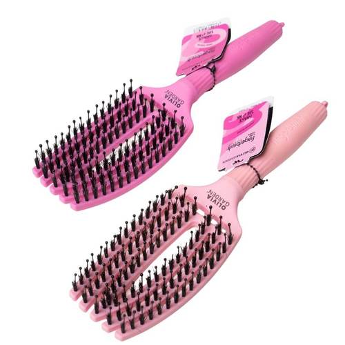 מברשת finger brush בעלת זיפי ניילון שילוב שיער בואר לחיזוק שורשי השיער לבחירה בשני גוונים: ורוד בהיר/ורוד כהה