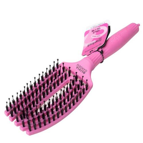מברשת finger brush בעלת זיפי ניילון שילוב שיער בואר לחיזוק שורשי השיער לבחירה בשני גוונים: ורוד בהיר/ורוד כהה