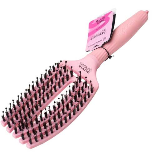 מברשת finger brush בעלת זיפי ניילון שילוב שיער בואר לחיזוק שורשי השיער לבחירה בשני גוונים: ורוד בהיר/ורוד כהה