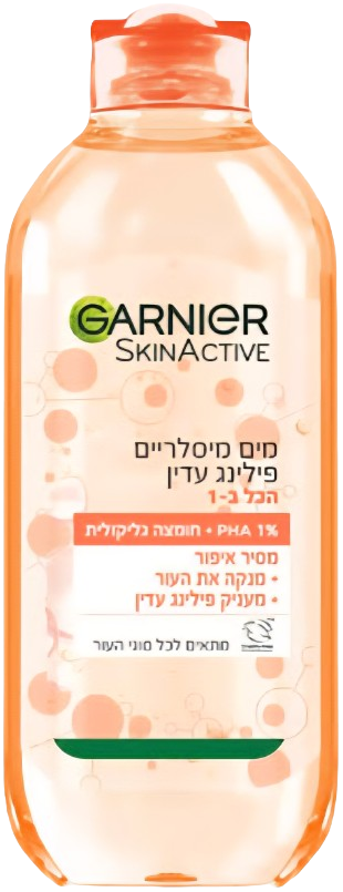 Garnier Micellar Gentle Peeling Water All In 1 400ML גרנייה מים מיסלריים פילינג עדין הכל ב-1