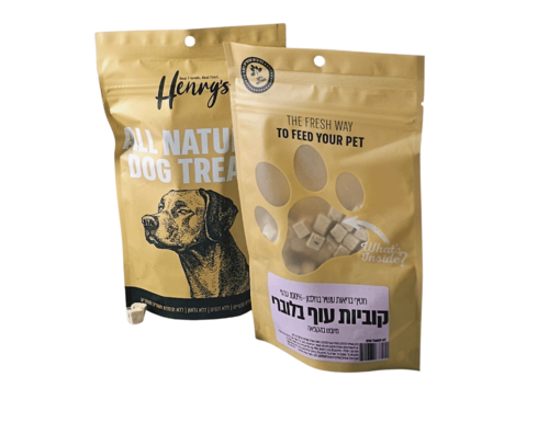 HENRY'S הנריס חטיף קוביות עוף ובלוברי 100% טבעי 40 גרם