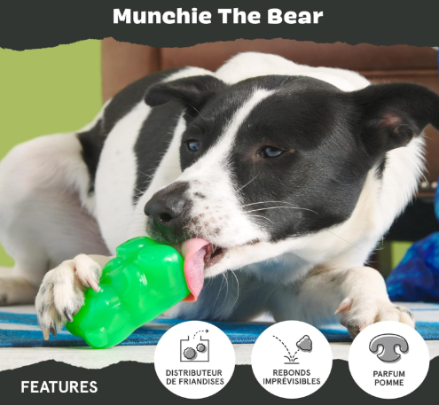 משחק לכלב בובת בארק דובי גומי - BARK Dog Toy Munchie The Bear