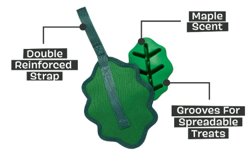 משחק לכלב בארק צעצוע נסתר עלה ירוק - BARK Super Chewer Leafthrower Dog Toy
