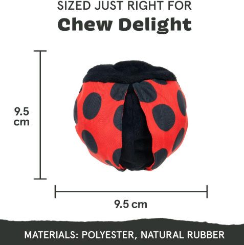 משחק לכלב בארק צעצוע נסתר פרת משה רבינו - BARK Super Chewer Lady Bugsy Squeaky Dog Toy