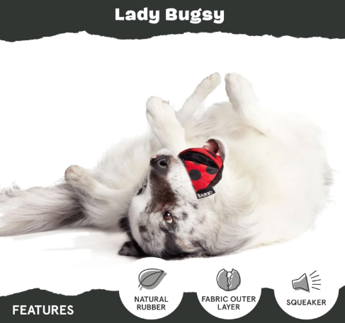 משחק לכלב בארק צעצוע נסתר פרת משה רבינו - BARK Super Chewer Lady Bugsy Squeaky Dog Toy