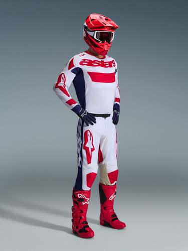 חליפת רכיבה אלפינסטארס לבן / אדום – ALPINESTARS RACER AIR RIWAY 