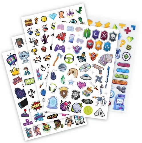 מארז עם למעלה מ 200 מדבקות גיימינג ומחשבים