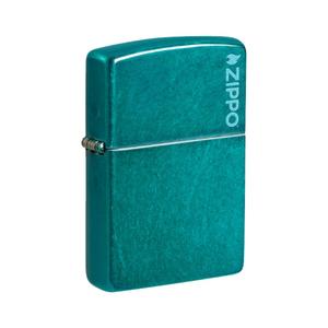 מצית זיפו טורקיז מטאלי לוגו - ZIPPO