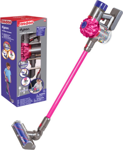 שואב אבק אלחוטי לילדים דייסון DYSON עם מגוון אביזרים Casdon צבע ורוד