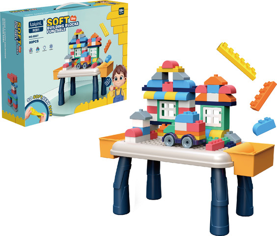 סופט בלוקס Soft Blocks ערכת שולחן + 80 אבני הרכבה גמישים