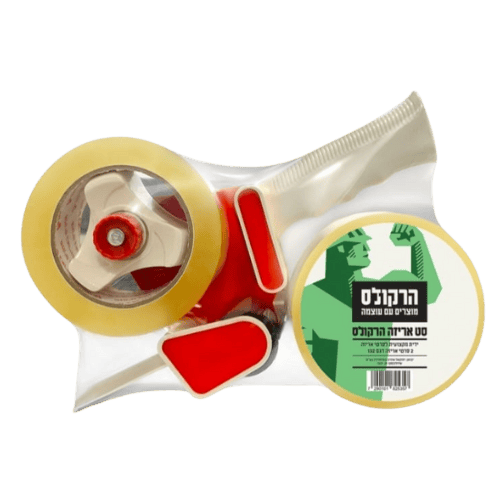 ידית אחיזה לסרט דבק אקרילי + 2 יחידות סרט דבק