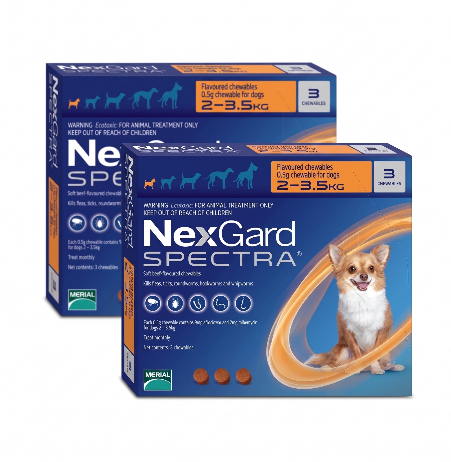 זוג נקסגארד ספקטרה 2-3.5 NexGard SPECTRA תוקף 08/27