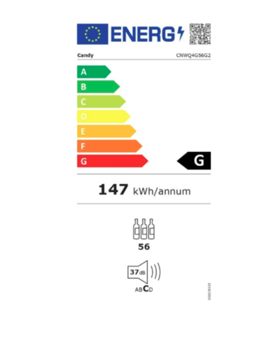 מקרר יין 56 בקבוקים קנדי CANDY CNWQ4G56G2 שני אזורי קירור