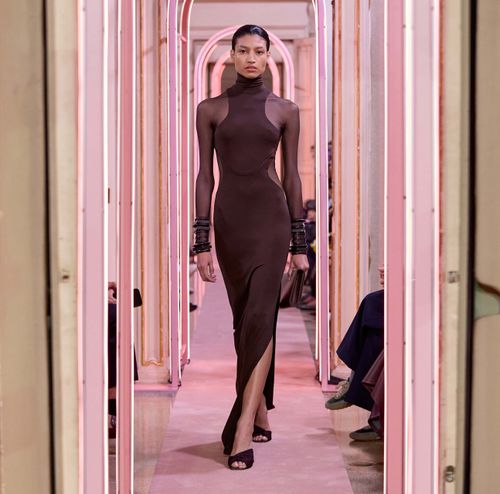 Red Carpet dress with sheer details