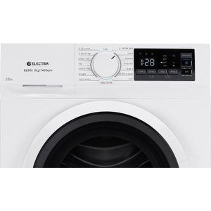 מכונת כביסה פתח חזית 9 ק"ג Electra EL900 עם מנוע Inverter במהירות 1400 סל"ד - צבע לבן אחריות ע"י היבואן הרשמי אלקטרה