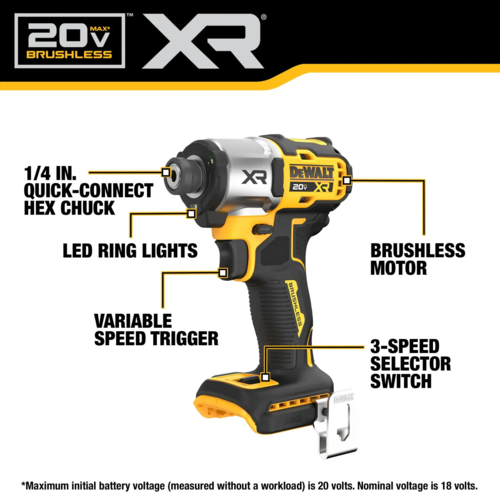 גוף מברגת אימפקט נטענת - DEWALT DCF845B 18V