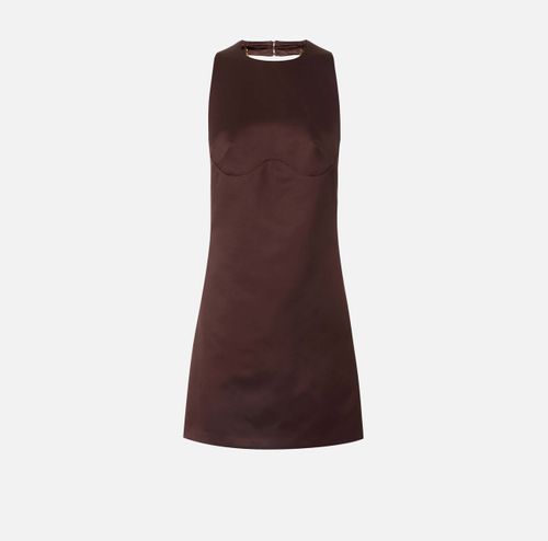 Mini dress in duchess satin with necklace