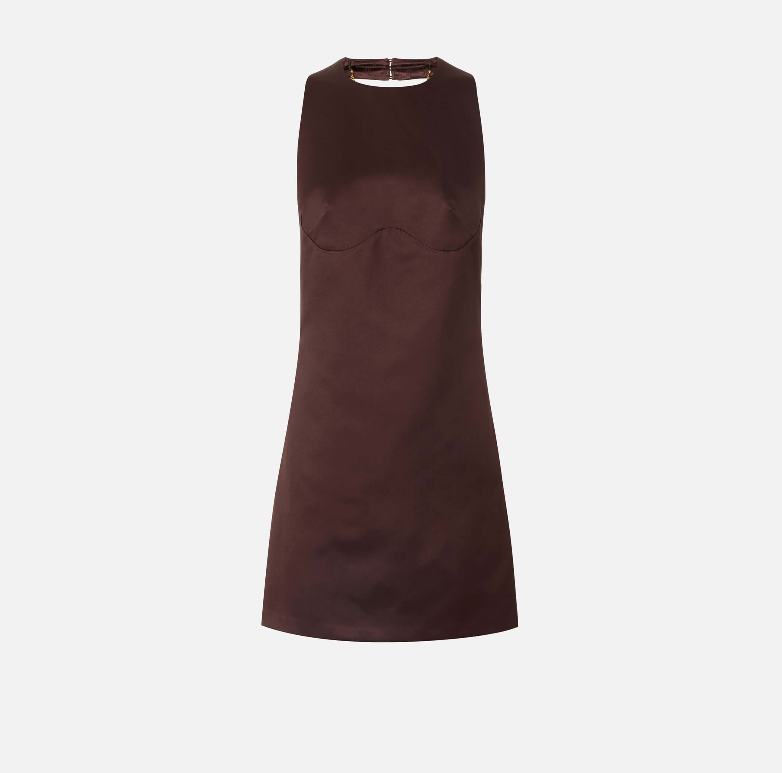 Mini dress in duchess satin with necklace