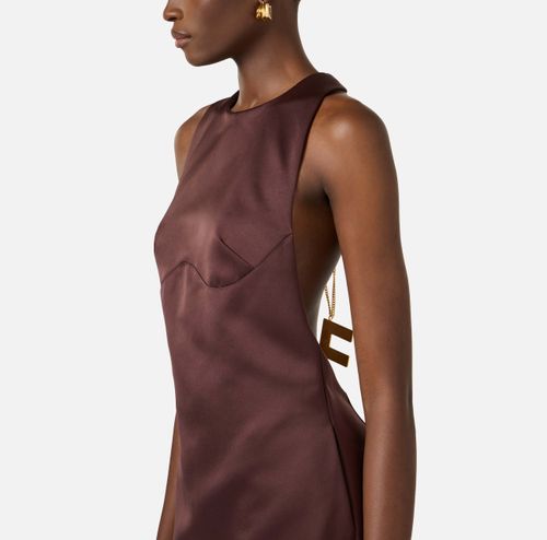 Mini dress in duchess satin with necklace