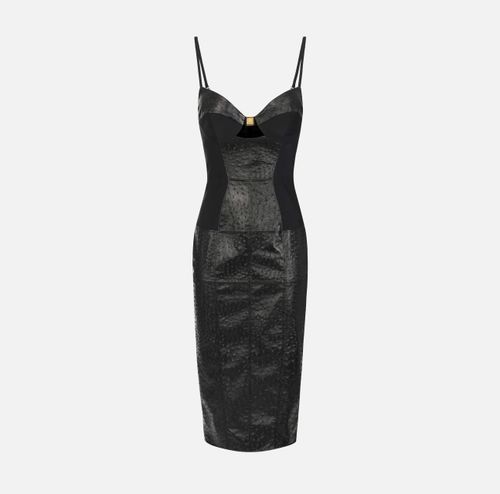 Dress with ostrich print
