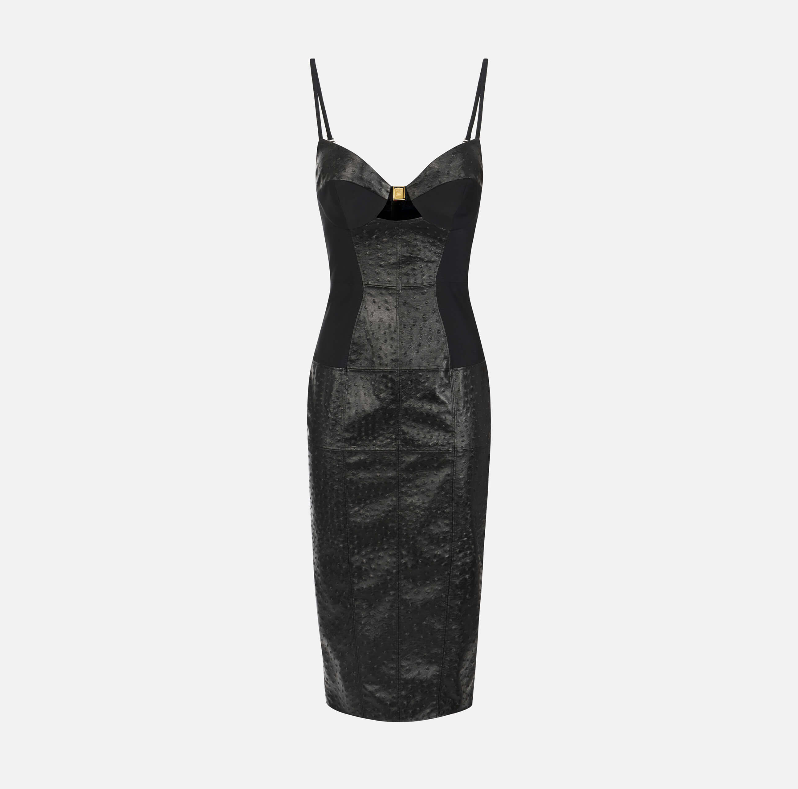 Dress with ostrich print